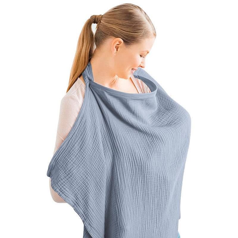 Muslin Nursing Cover For Baby Breastfeeding, Breathable Cotton Breastfeeding Cover - B