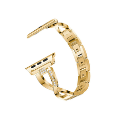 Apple Watch (38/40/SE/41/42mm) - Diamant Stål Dame Urrem - Guld