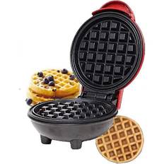 Mini Vaffeljern, bærbar elektrisk rund mini maker grill, mini vaffeljern til individuelle vafler, paninis, hash browns, andre på farten