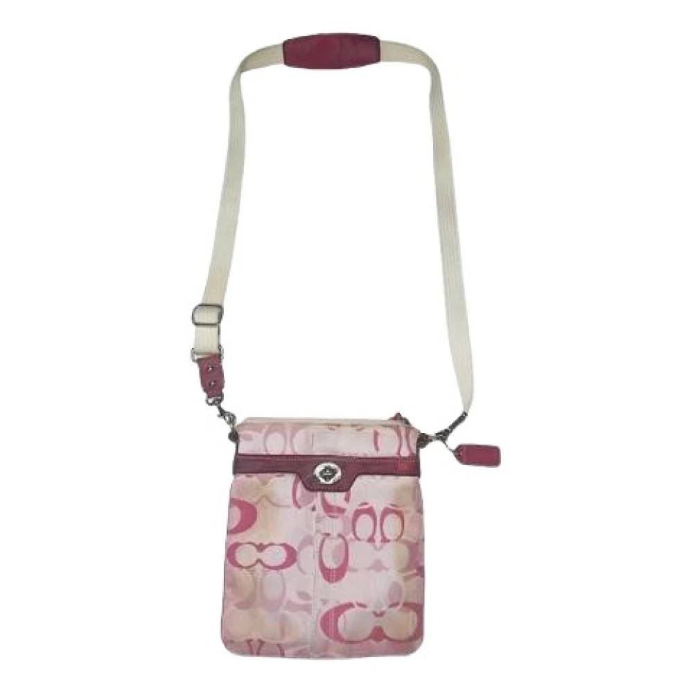 Coach Pre-owned Pre-owned Signature Sufflette Shoulder Bag - Vintage - Dame - Lyserød - ONE SIZE - Uld