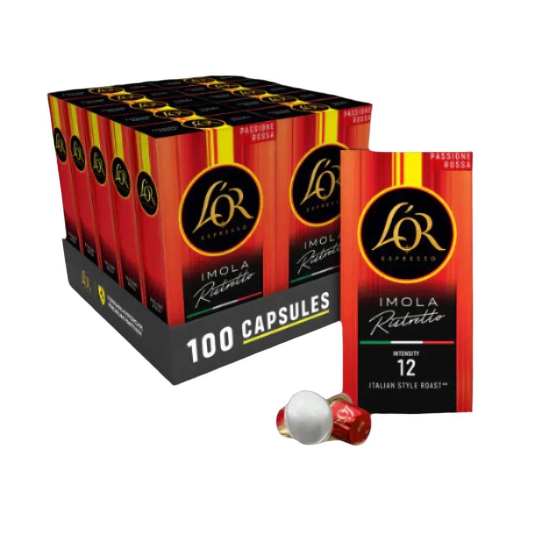 10 Pakker L'OR Imola Ristretto kapsler til Nespresso® (100 kapsler)