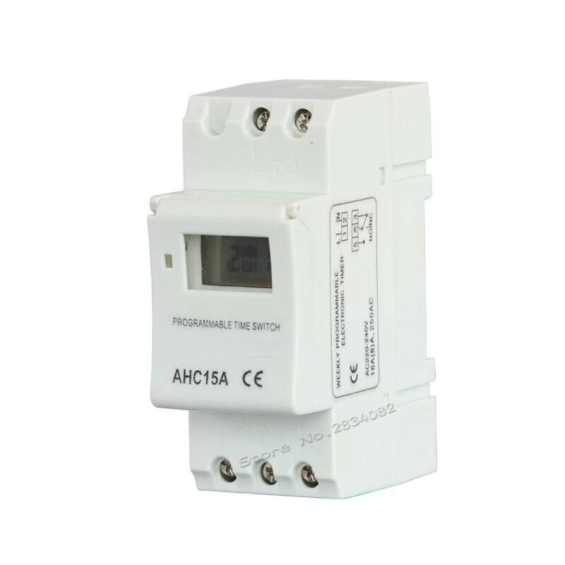220v lcd veckovis programmerbar timer din skena 7 dagar digital elektronisk tidsomkopplare relä för tidskontroll ahc 15a - 110v