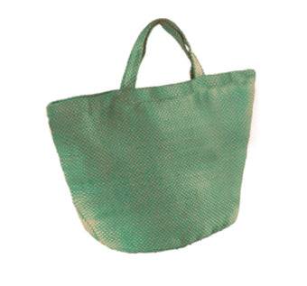 Fashion Jute Bag - One Size / Natural/ Water Green (One Size)