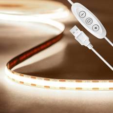 2m USB LED TV bakgrundsbelysning,Tayire 480lysdioder/m naturvit 4000K dimbar LED remsa 5V,CRI90+ COB LED remsor LED strip ljuskedja för TV-bakgrundsbelysning, spegel, skåp, gör-det-själv dekoration