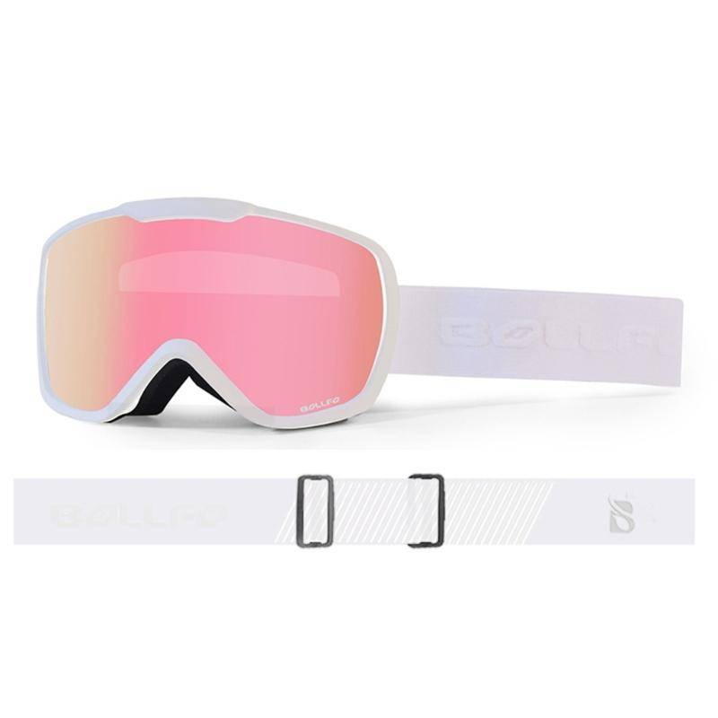 Skidglasögon UV-skydd Snowboardglasögon Anti-imma Dubbla lager Skidglasögon rosa