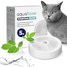 Aquafloow Kattfontänfilter runt, 5 stycken Ersättningsfilter för kattfontäner, Filtersystem för vattenfontäner för katter med kolfilter och filternät, Kompatibel med PETKIT EVERSWEET