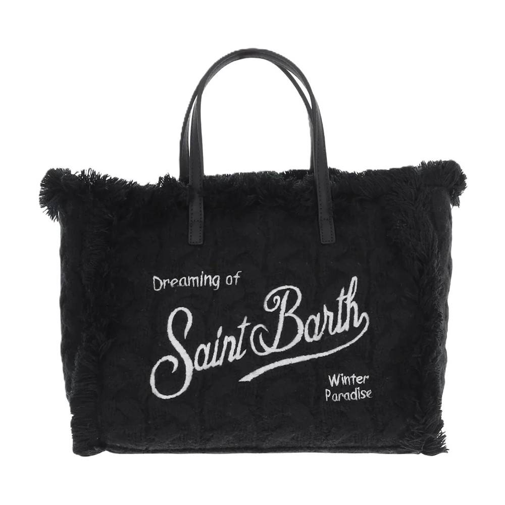 Saint Barth Colette Velour Taske - Tasker - Dame - Sort - ONE SIZE - Uld