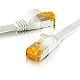 SEBSON Ethernetkabel 15m CAT 7 platt, Nätverkskabel U-FTP skärmad 10 Gbit/s, LAN Patch Cable, RJ45-Kontakt för Router, PC, TV, NAS, Gaming