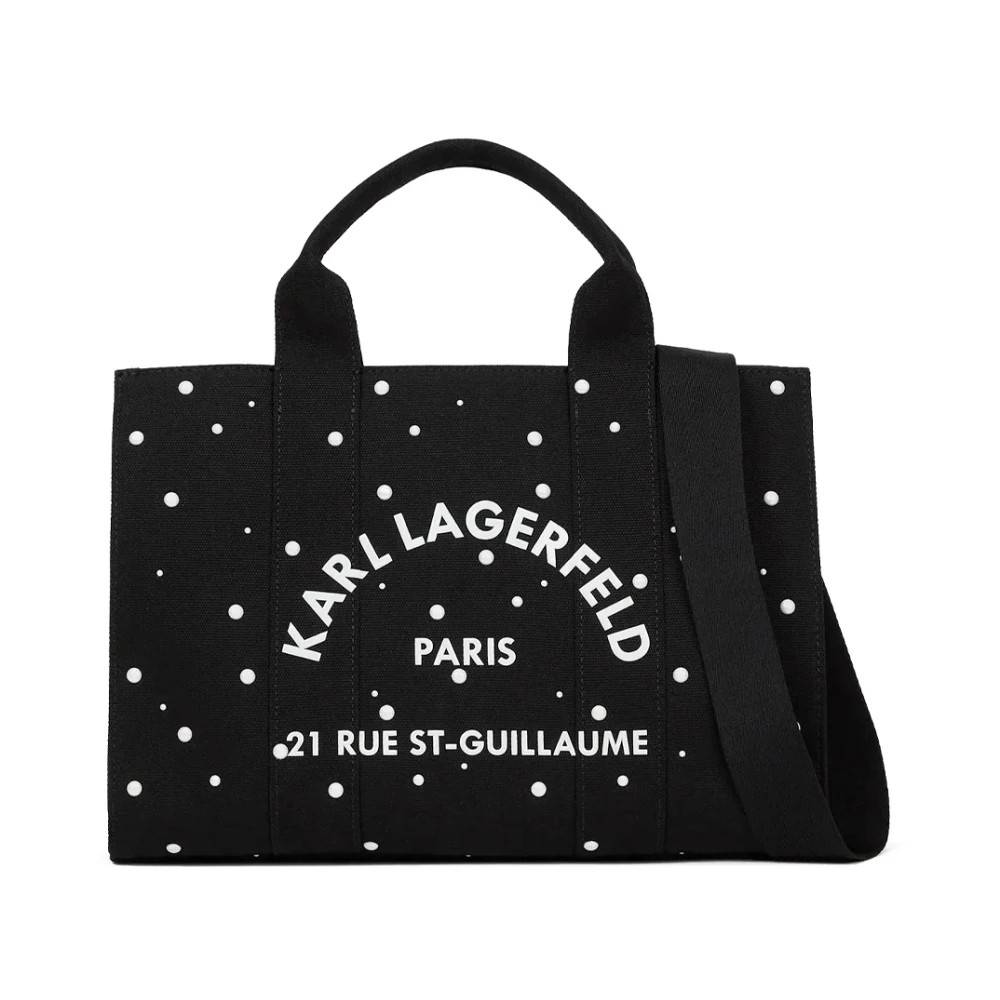 Karl Lagerfeld K/Rsg Square Pearls Md Tote - Tasker - Dame - Sort - ONE SIZE - Bomuld