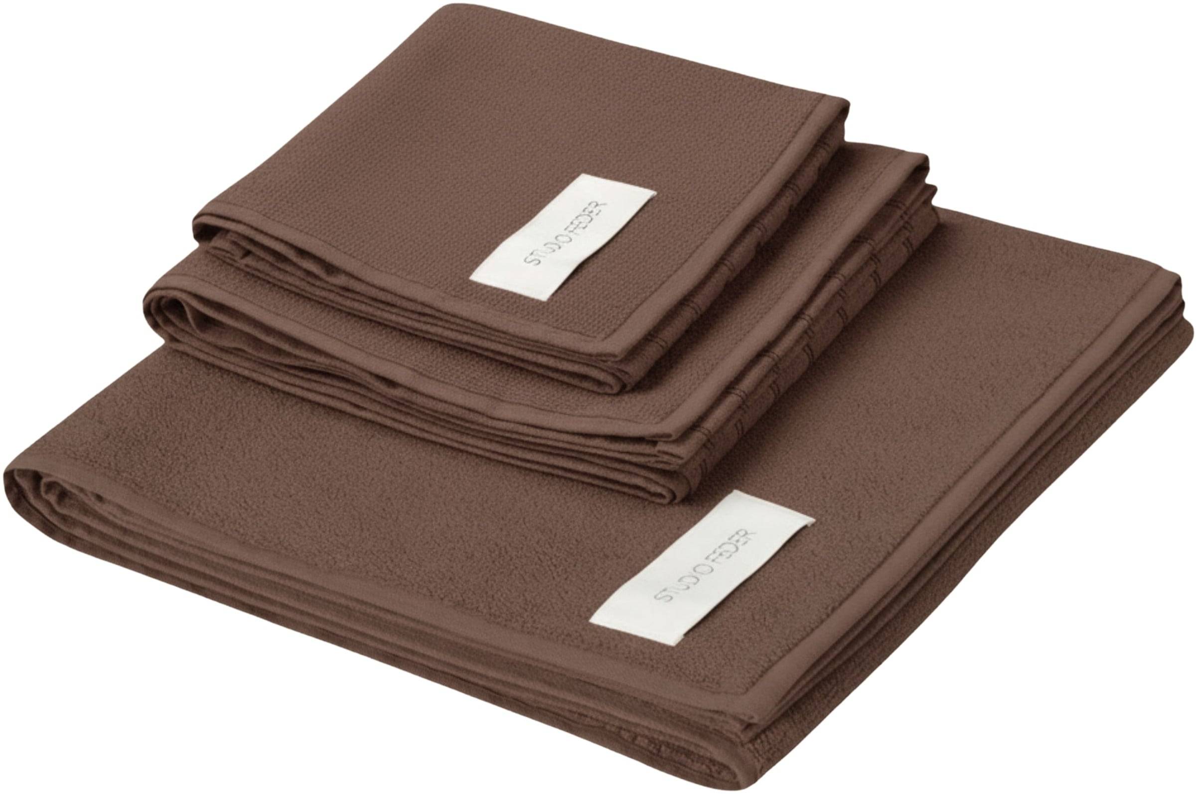 STUDIO FEDER Una Håndklæde Brown Str 40 X 60 CM - Håndklæder Bomuld hos Magasin.