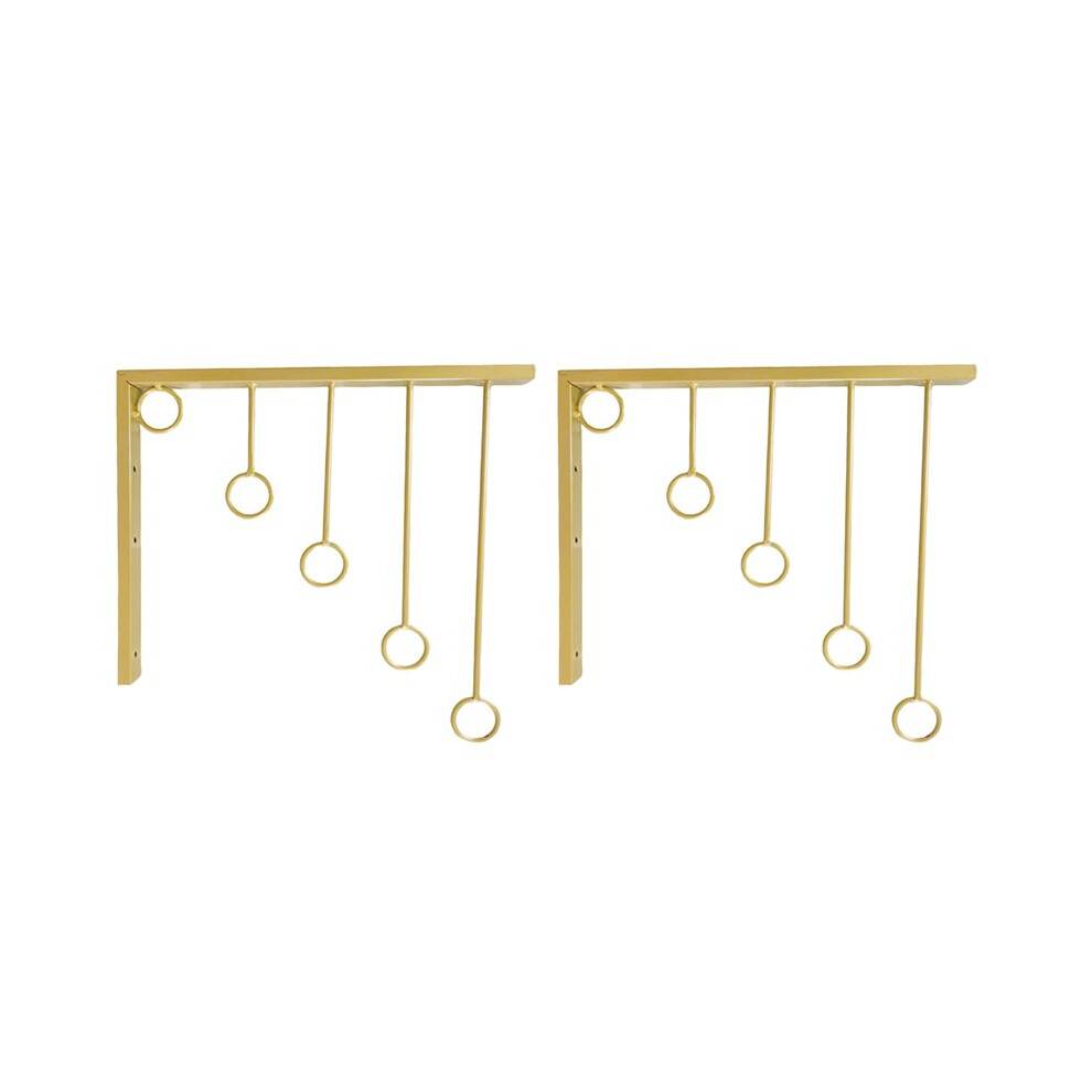 2X Gold Clothing Selling Store Hangers Iron Art Shelf Wall Hook Garment Show Save Space Cloakroom Underwear Organizer