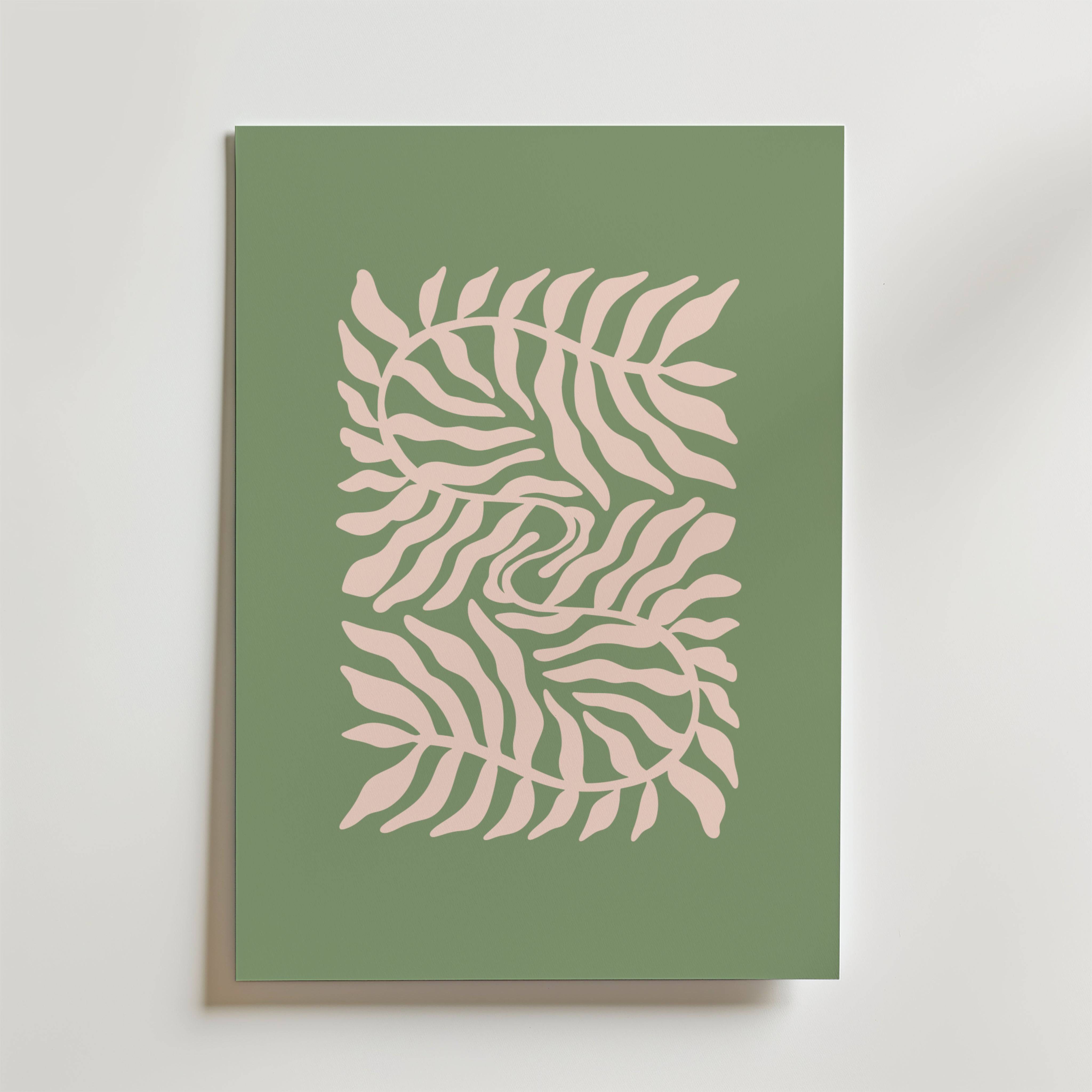 Leaf Swirl Poster - Premium Canvas 21x30 cm