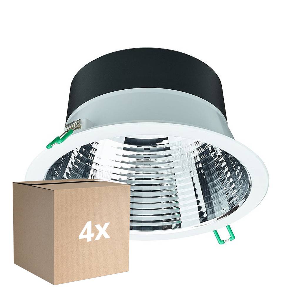 Fordelspakke 4x Philips LED downlight Coreline DN142B Aluminium Hvid 19.2W 2300lm 60D - 840 kold hvid | Udsnit 200mm - IP20 - UGR<19