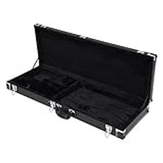 DCSYOG Elgitarrfodral av trä, hårt skal för elgitarrer bärbart fyrkantigt gitarrfodral hårt skal med plyschfoder 105 x 36 x 11 cm, svart, modern