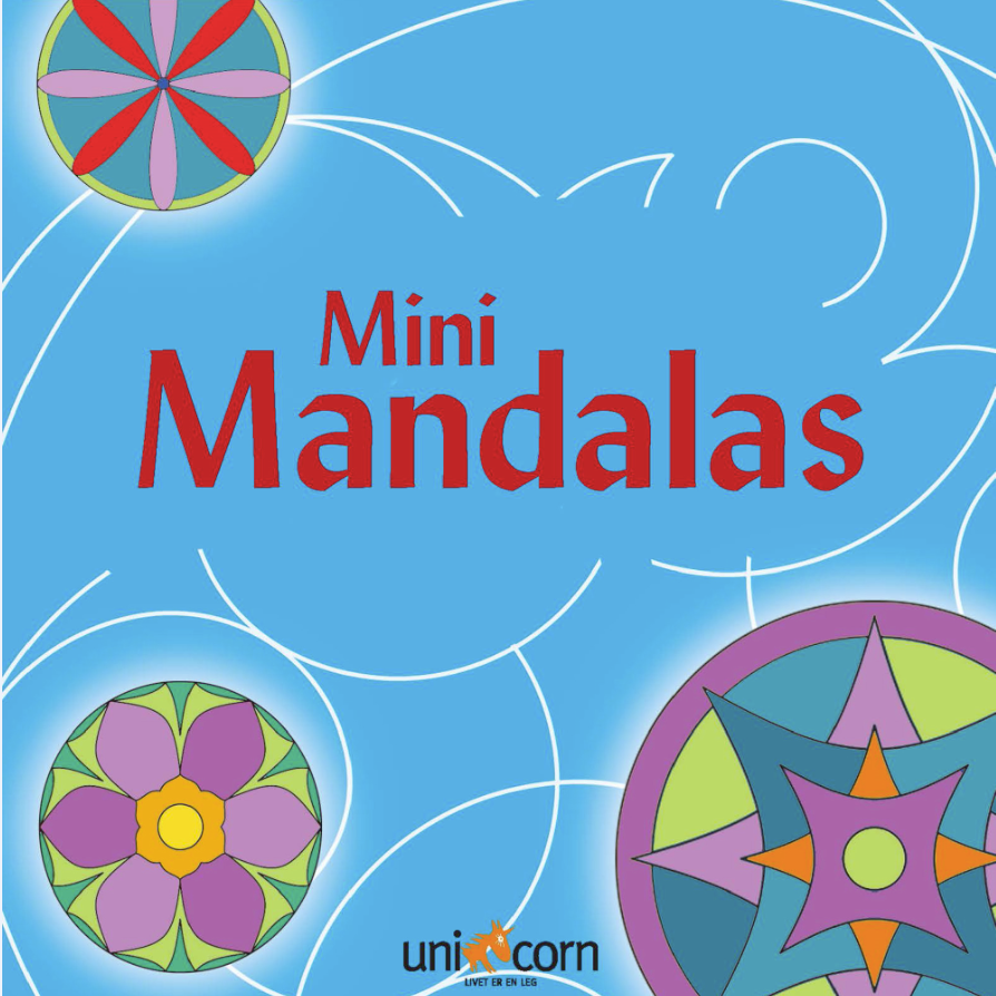 Mini mandalas malebog fra Unicorn, blå.