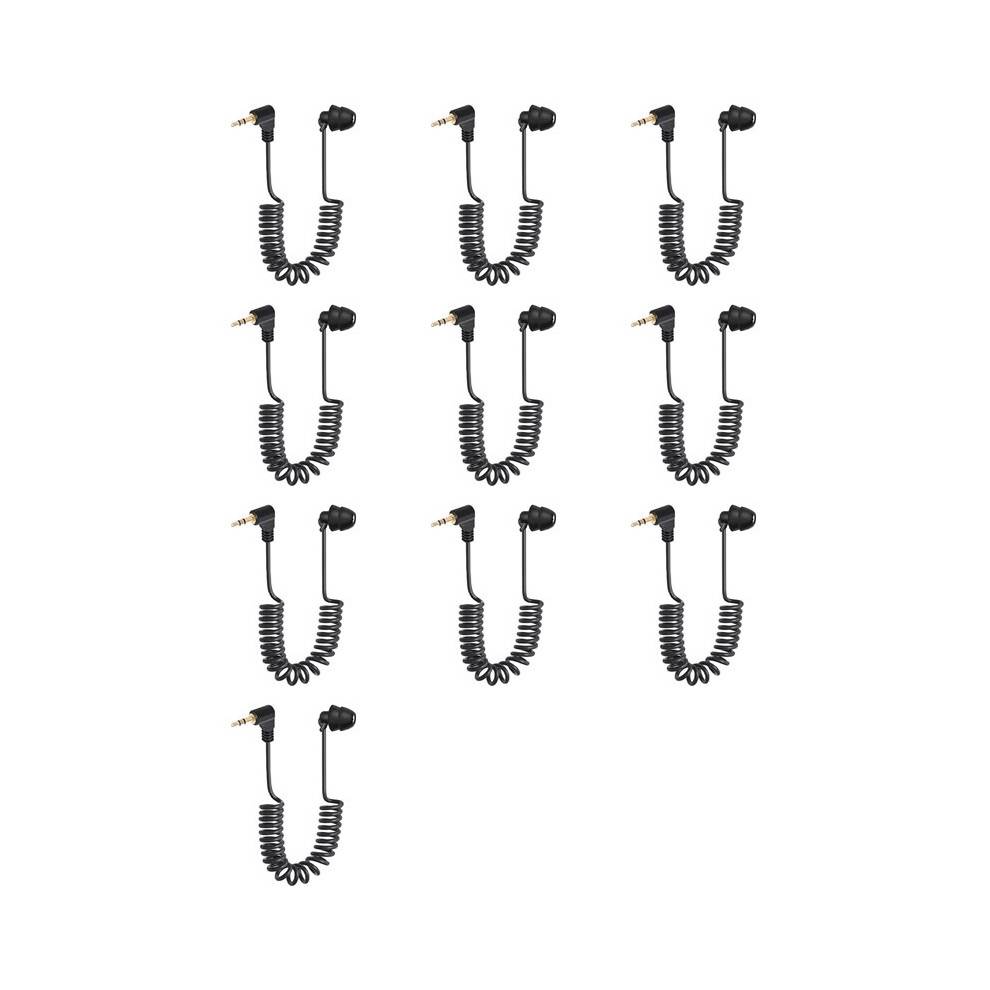 10pcs 3.5mm Spring Earphones Single Side Headphones Earbuds Wired Headset for Mobile Phone MP3 Computer