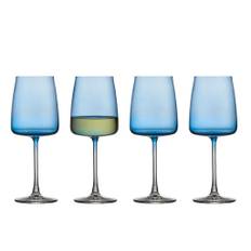 LYNGBY GLAS Zero hvidvinsglas 43 cl 4 stk - blå