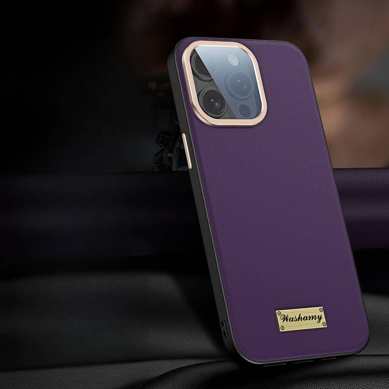 Suitable for Apple 15promax Phone Case, Light Luxury Anti-drop, IPhone14 Full Lens Cover, 13 Business Men's Leather Case iPhone 13 6.1 inches