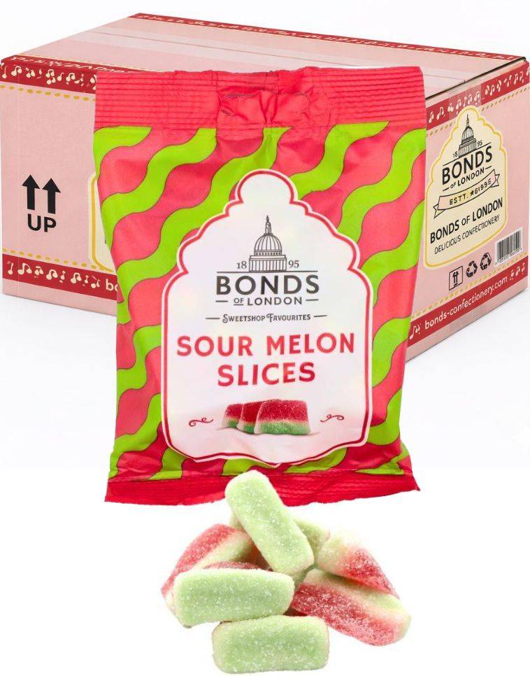 12 st Sour Melon Slices - Hel Æske Bonds of London (UK)