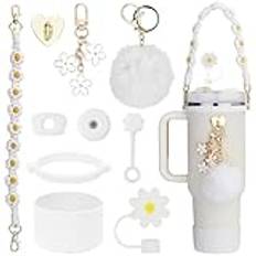 10 stycken tillbehör till Stanley Cup Water Bottle Handle Strap, silikonskydd för Stanley Cup, tillbehör till Stanley Cup 120 ml och 30 oz för Stanley Cup 1,2 l och 850 ml koppar, koppar ingår inte