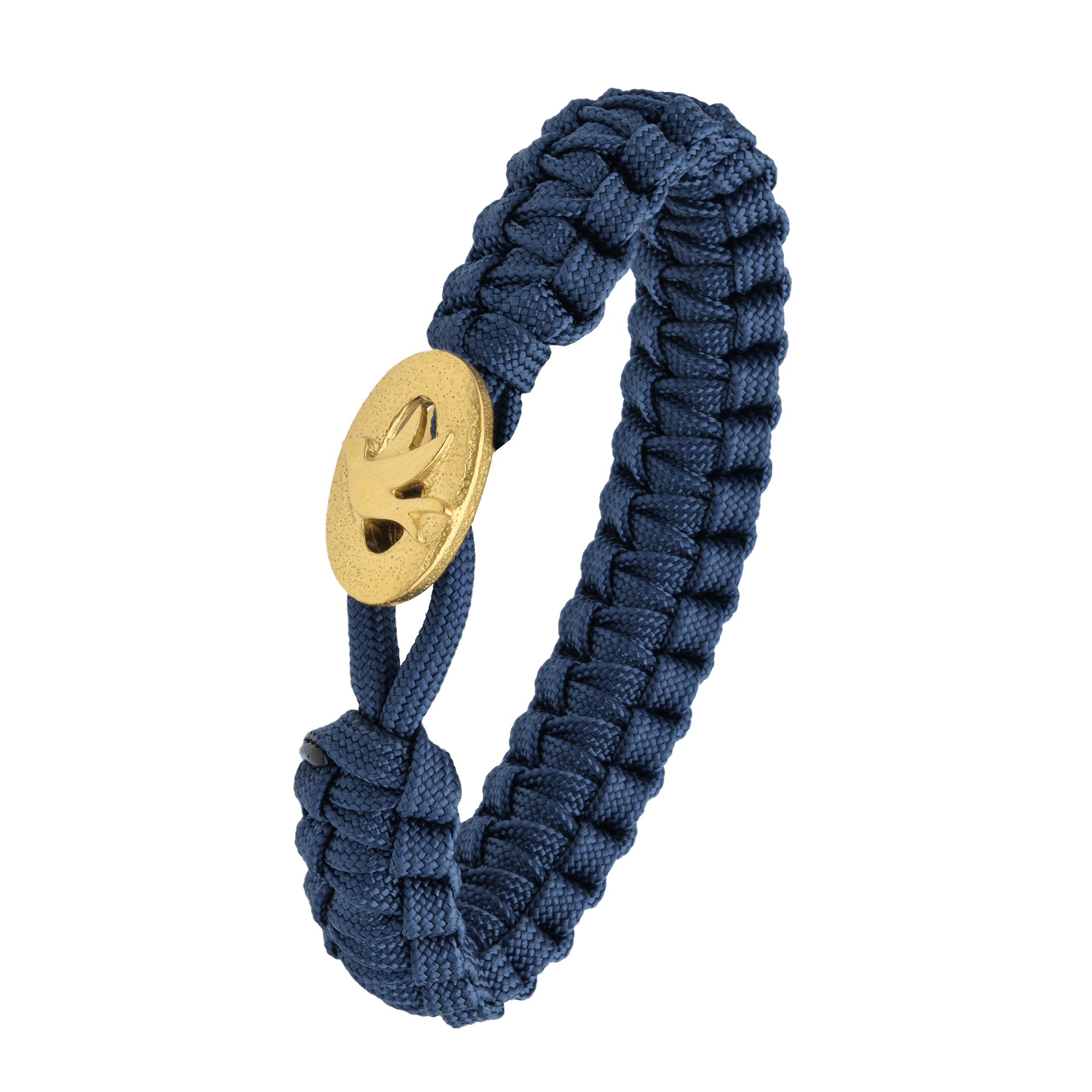 FSTS Bracelet Blue with Gold Plated 316L Stainless Steel Peace Dove Lock - Blå, Guldfärg (230 mm)