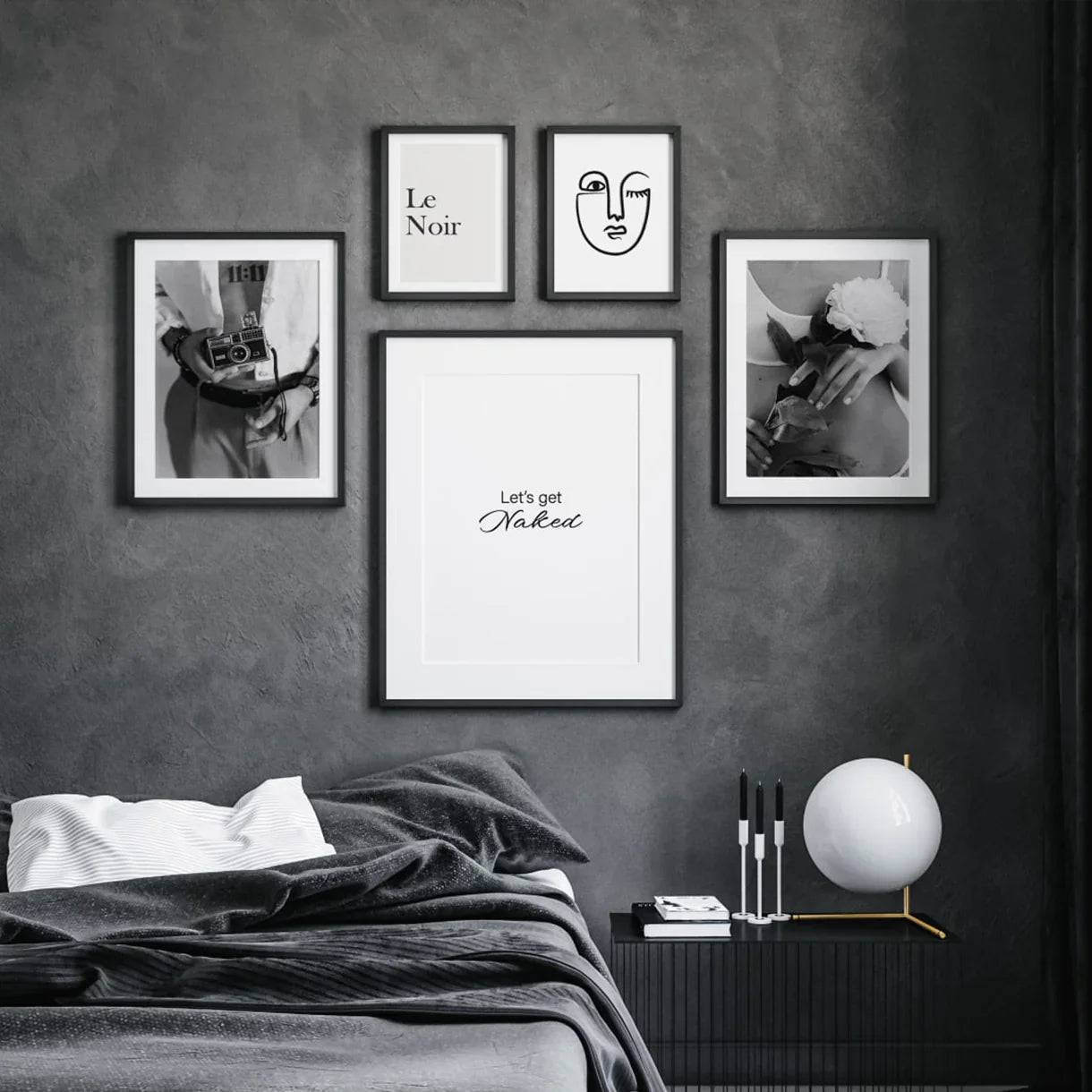 Black and White Gallervägg (40x50cm) - Plakater > Abstrakta Posters, Svart och Vit Posters, Gallerväggar, BD