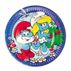 Tallrikar roliga Smurfarna 8-pack