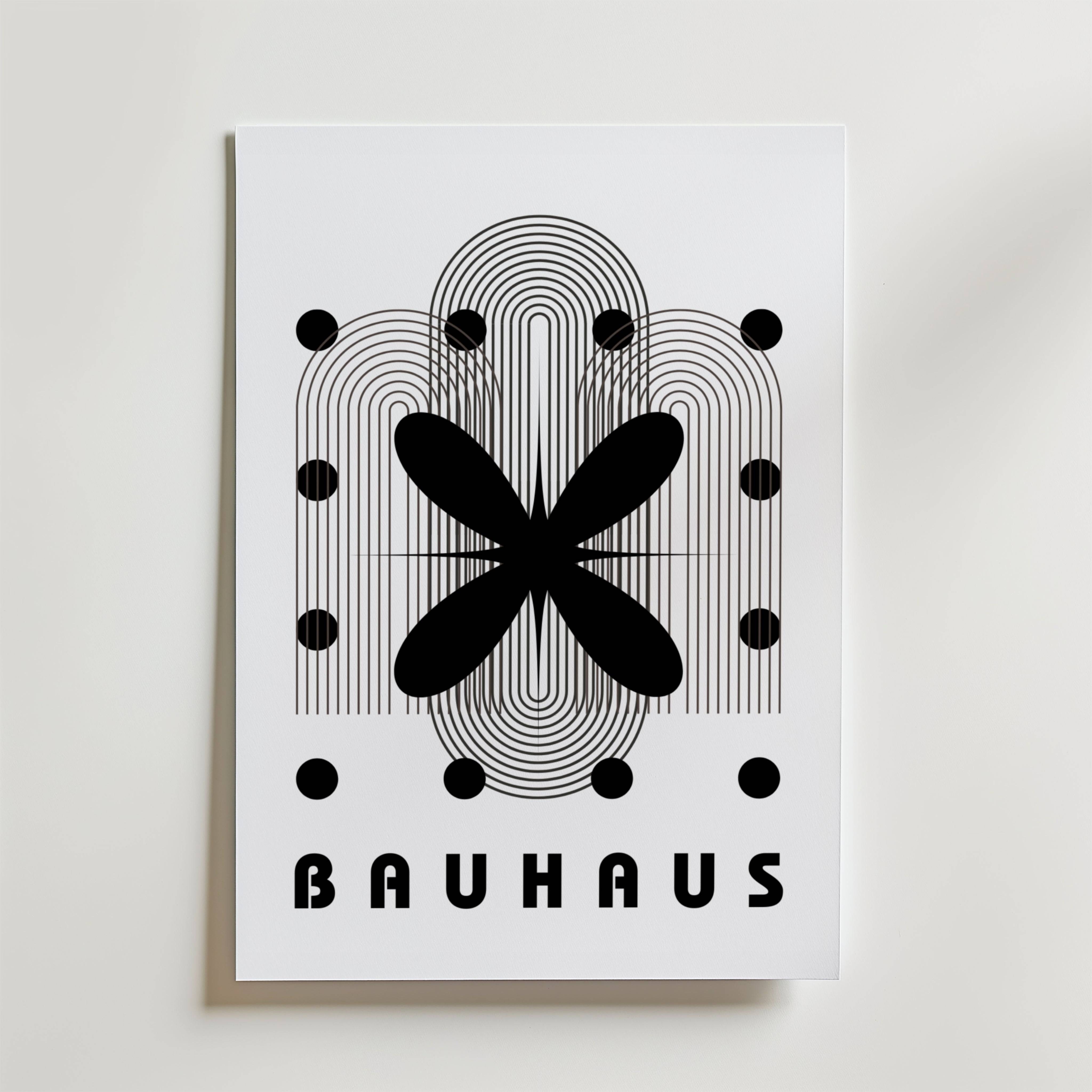 Bauhaus Abstract Bloom Poster - Premium Canvas 30x40 cm