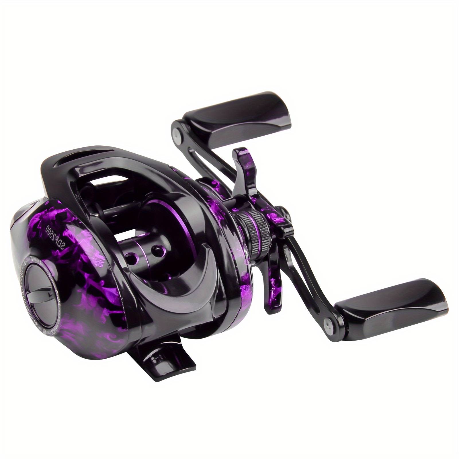 TEMU Haut Ton Baitcasting Fishing Reels, Snow Demon Beginner's Edition, Baitcaster Reel, 17.64 Lbs Max Drag, 7.2:1 Gear Ratio 4+1bb, Fresh Water, Saltwater Fishing, Purple