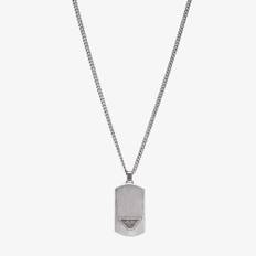Emporio Armani Mens Silver Dog Tag Necklace EGS3125040