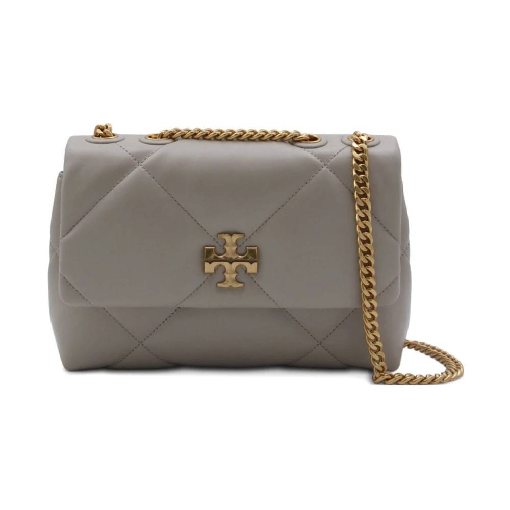 Tory Burch Small Kira Diamond Quilt Skuldertaske - Tasker - Dame - Grå - ONE SIZE - Uld