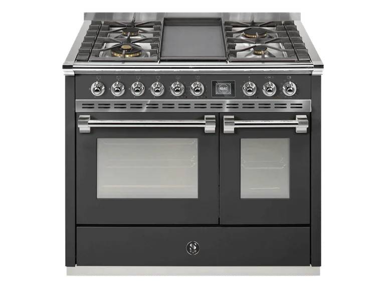 Ascot - Combi-steam - Gaskomfur 100 cm (2 ovne) + BBQ - Antracit/Krom - Steel.