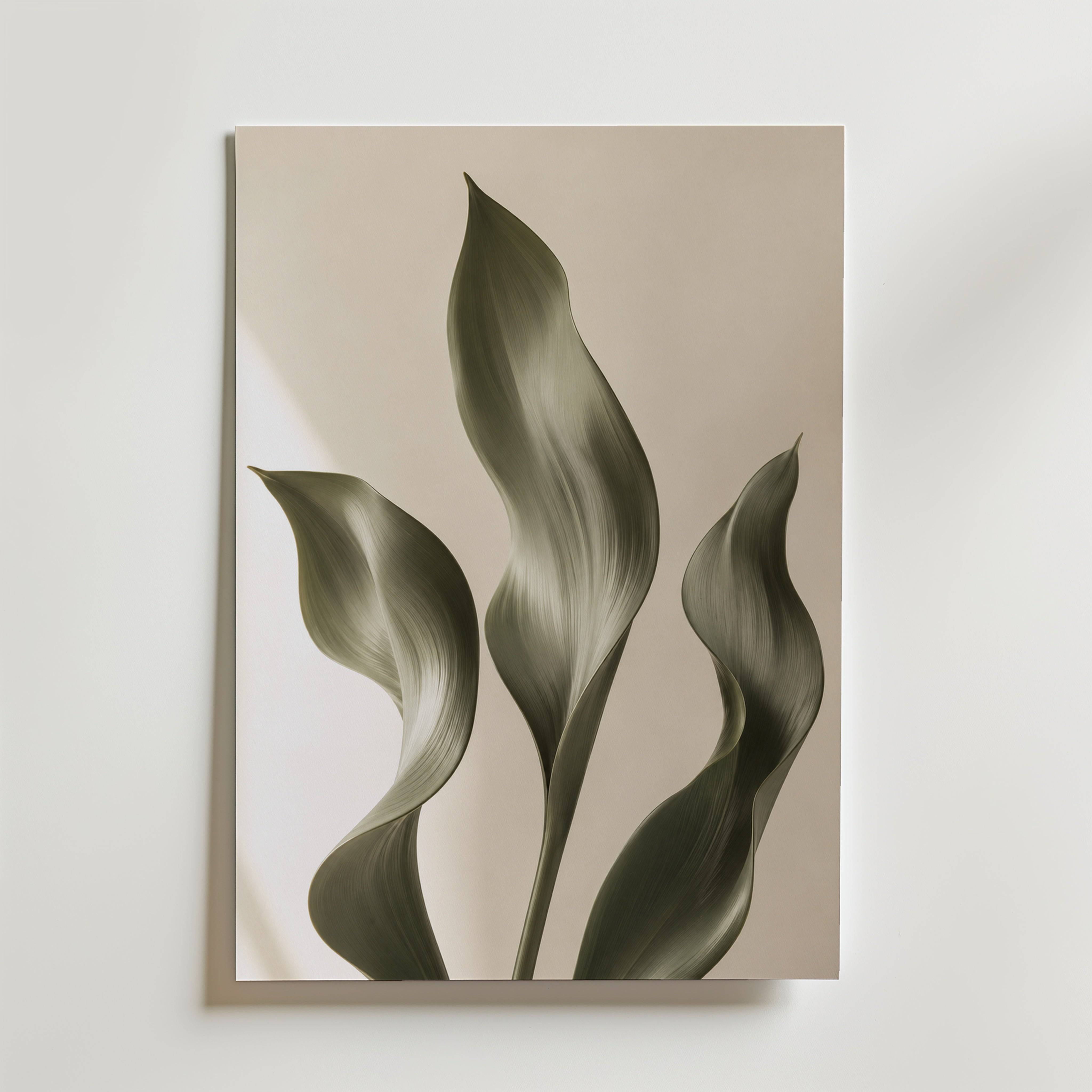 Swaying Leaf Trio Poster - Fine Art Poster 50x70 cm