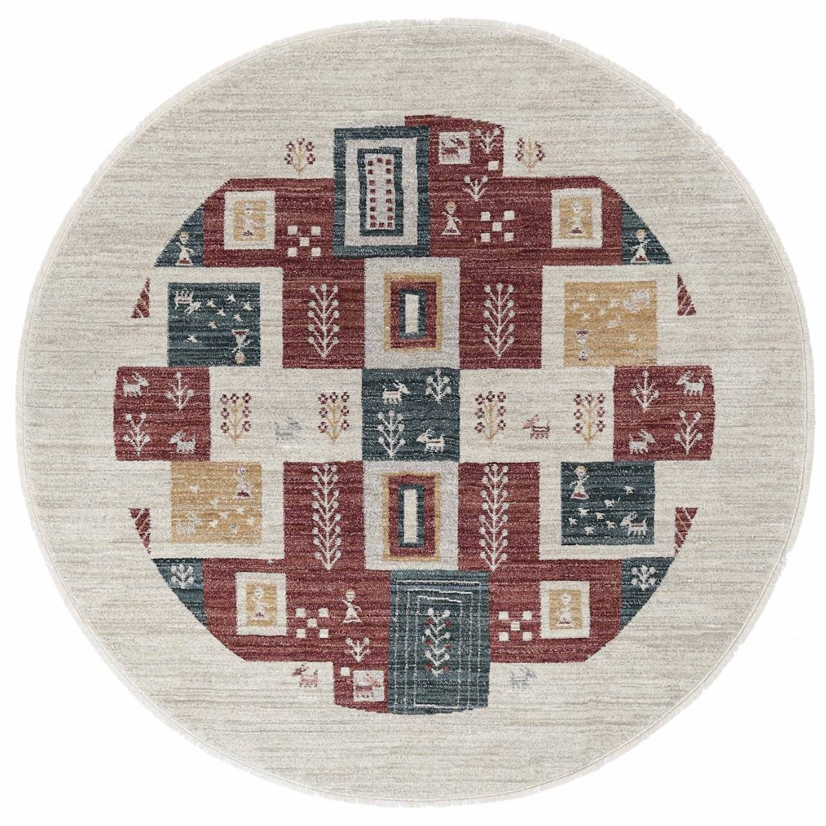 Eros - Gabbeh Matta 140x140 Modern Matta Vit / Beige