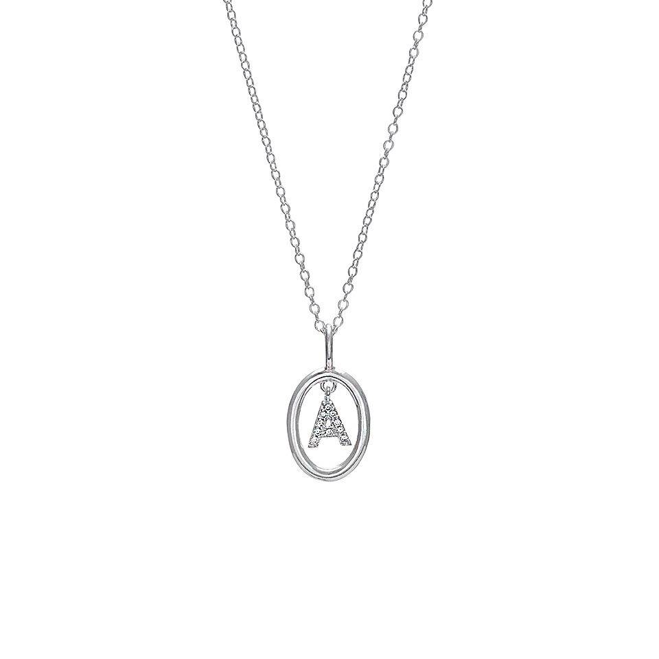 Halsband i äkta silver bokstav A