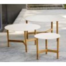 Cane-line Outdoor Twist Sofabord Stor Ø: 90 cm - Fossil Black/Teak