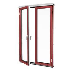 Vikbar Dörr För Uterum Aluminium Isomax Vik - Vikdörr Aluminium Vinröd, Vänster, 158 Cm - 2 Luckor