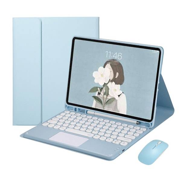 Himmelsblått Bluetooth-tangentbordsfodral med pekplatta kompatibelt med Samsung Galaxy Tab S9 Ultra/S10 Ultra 14,6 tum