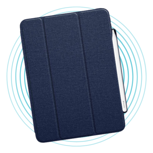 QDOS Clear Blue Case + Apple Pencil Pro Bundle (iPad Air 11")