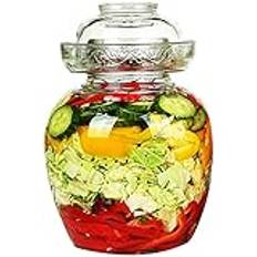 Fermenteringsburk,Jäsningskruka av Glas, Pickleburk, Hushålls Kimchi-Burk Glasflaska Förseglad Tjockad Kimchi-kruka，7.5kg