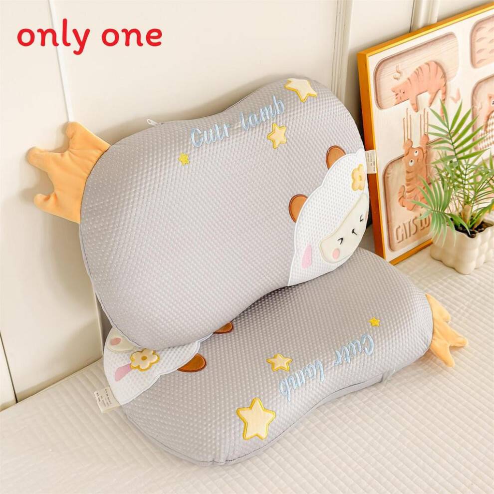 (Gray Sheep)Cartoon Memory Foam Pillow With Sheep Penguin Bear Print For Kids Sleep Comfort