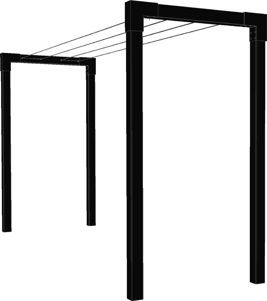 Plus Cubic 2 torkställning+ Snöre/beslag, svart - Svart