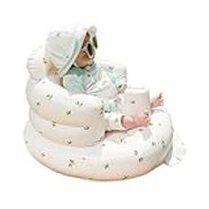AirSwim Uppblåsbar barnstol för spädbarn, 3 månader och uppåt, babystödsstol, sommar, småbarn, stol för att sitta, babyshower-stol, golvsits, gåvor med förvaringsfodral, orange