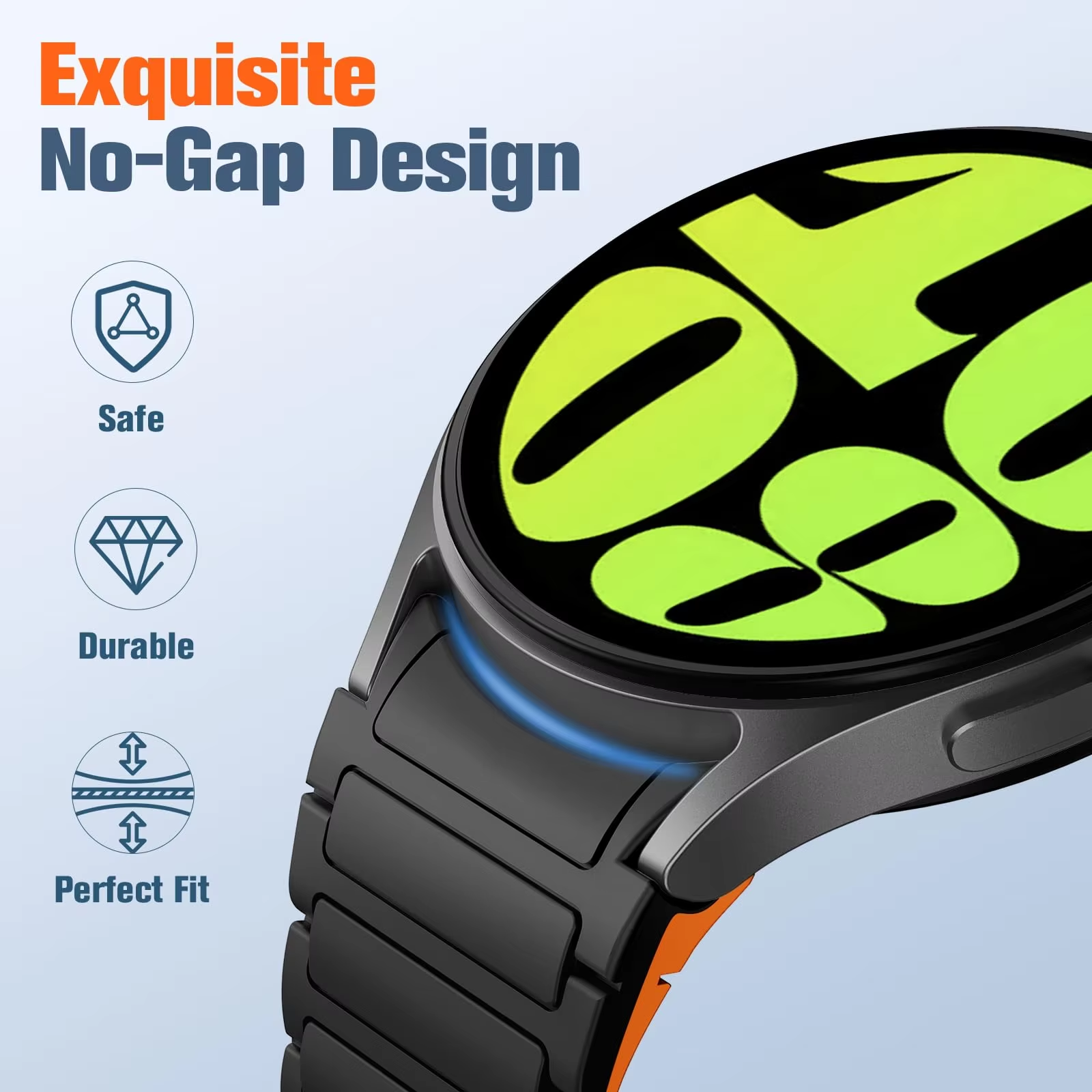 No Gap Silicone Strap For Samsung Galaxy Watch 7 6 5 4 FE 40mm 44mm 5 Pro Magnetic Band Galaxy Watch 6 4 Classic 47mm/42mm/46mm