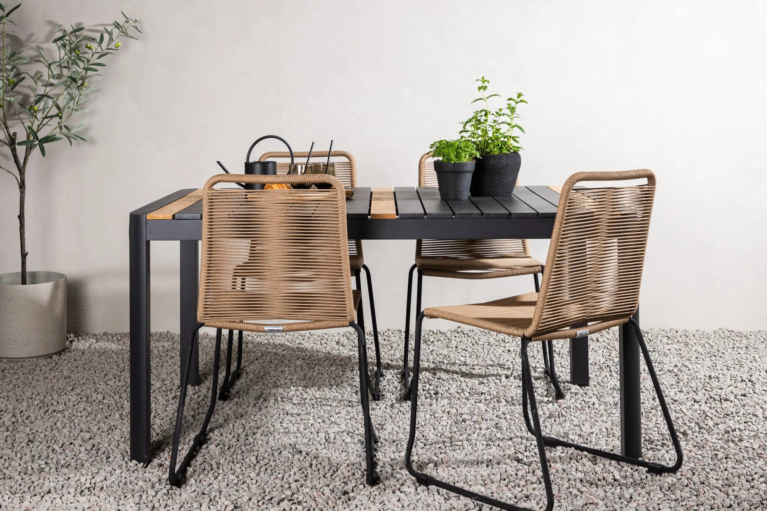 Togo & Lindos - 90×150 cm med 4 stolar - Matgrupper utomhus
