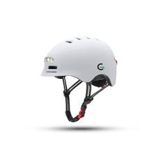 Cykelhjelm Hvid CE-godkendt - GoRunner med lys - Str. L (58-61 cm) - Hurtig levering