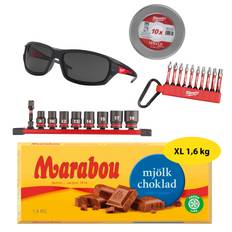 Milwaukee tilbehørssæt inkl. Marabou XL 1,6 kg. mælkechokolade