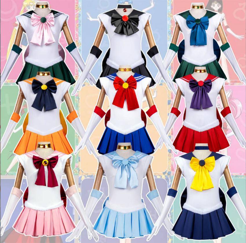 Adult Girls Anime Sailor Moon Cosplay Costume Tsukino Usagi Uniform Dress Outfits Cosplay Outfit Halloween Carnival Suit cm gul