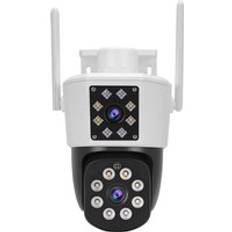 Color Night Vision 2-Way Talk IP66 Outdoor 4MP 2K Security Wireless 360 View PTZ Dome Outdoor Dual Lens Security Cameras