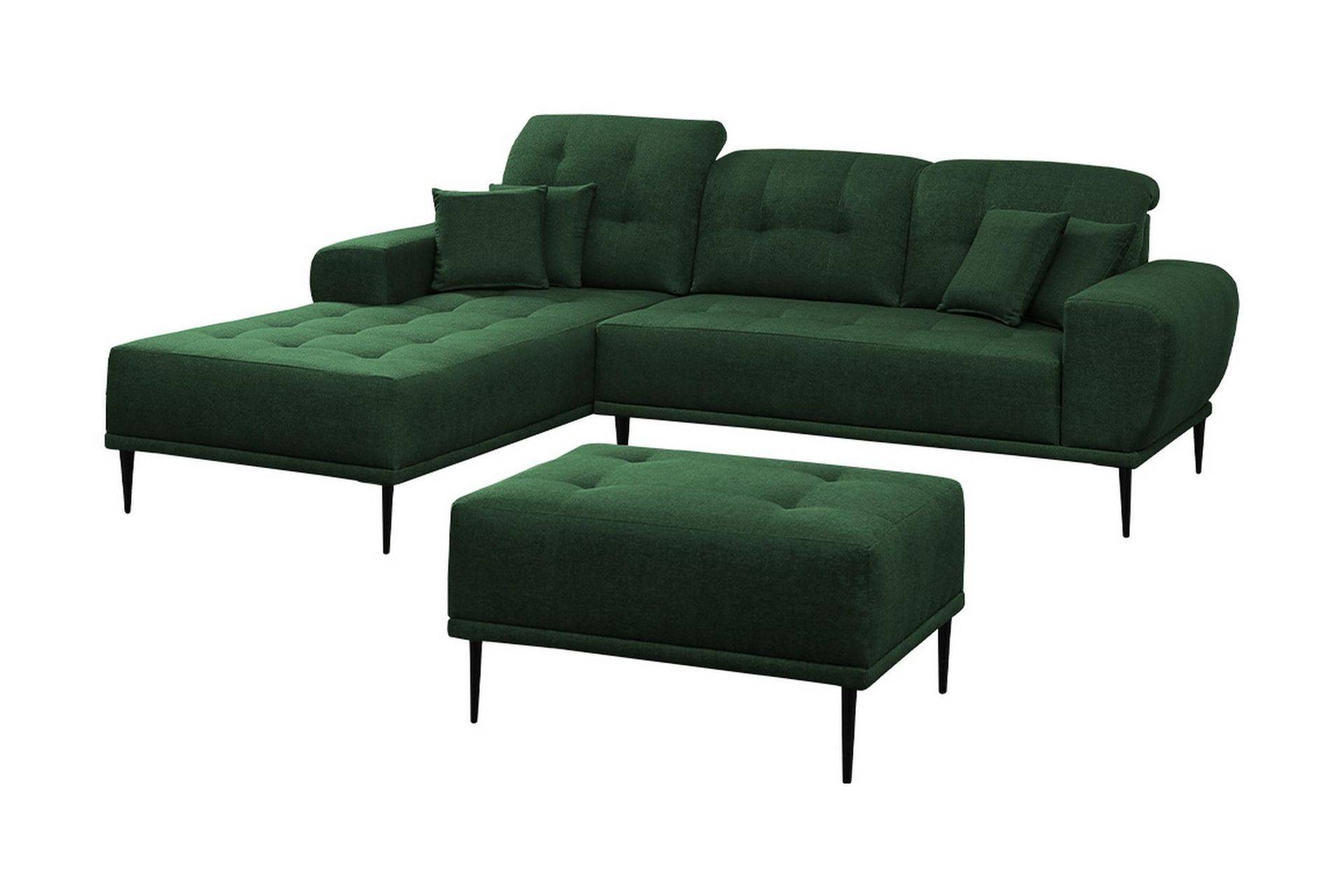 Rapale Soffgrupp Vänster med Fotpall - Grön Divansoffa & schäslongsoffa